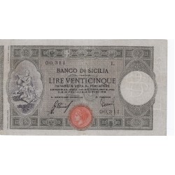Banco di Sicilia 25 Lire  21.2.1918 